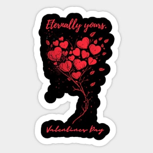 Eternally yours. A Valentines Day Celebration Quote With Heart-Shaped Baloon Sticker